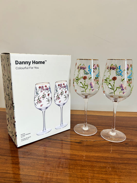 Danny Home Flower Wine Glass 2Pcs