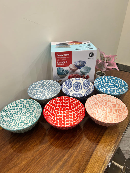 Danny Home Multicolour Soup Bowl (6Pcs)