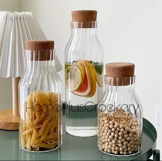 Cork Glass Jar Set