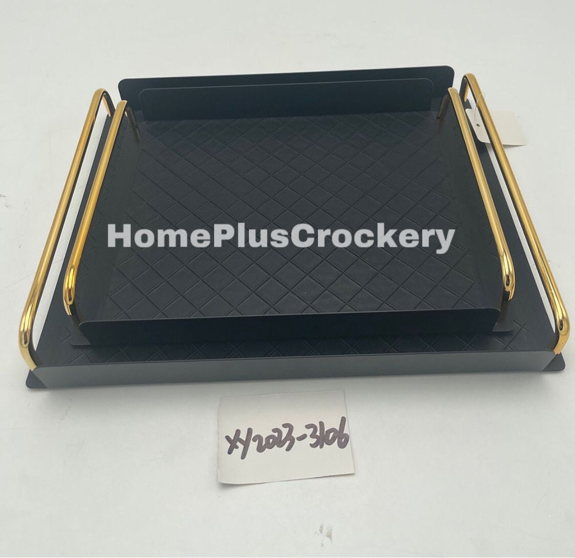 Metal Base Leather Tray-Matt