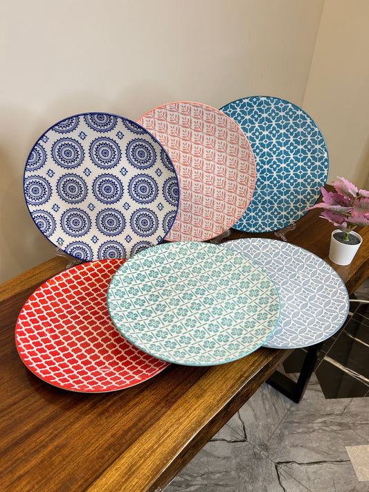 Danny Home Multicolour Dinner Plates (6Pcs)