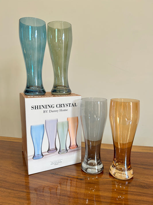 Danny Home Multicolour Tumbler Glass 4Pcs (430ml)