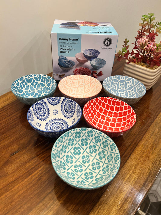 Danny Home Multicolour Sweet Bowl (6Pcs)