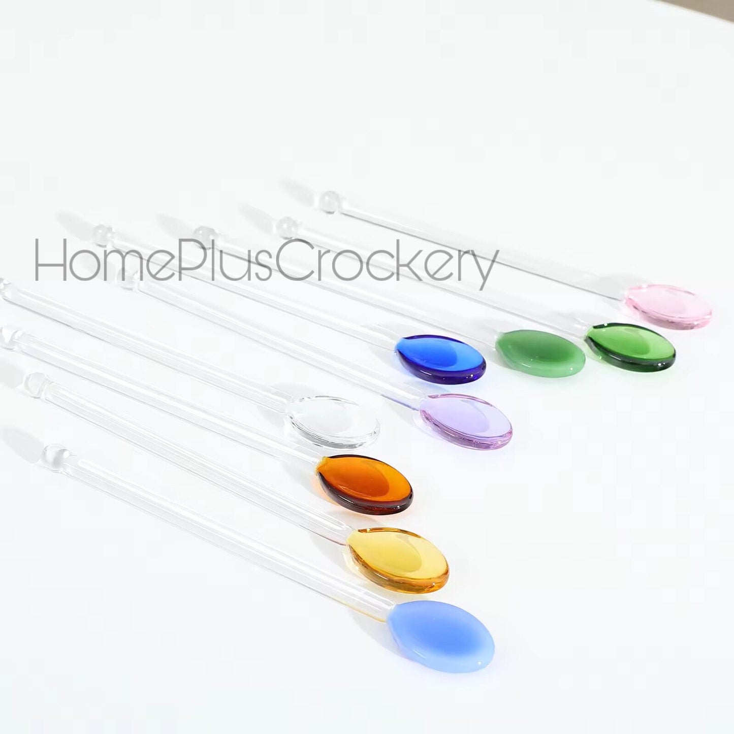 Glass Colorful Spoons-Pack of 6