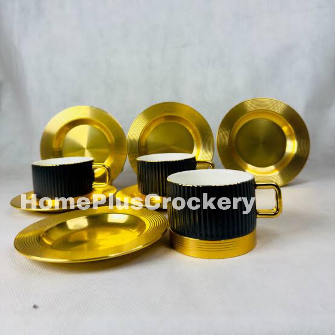 Ceramic Made Metal Base Cup and Saucer