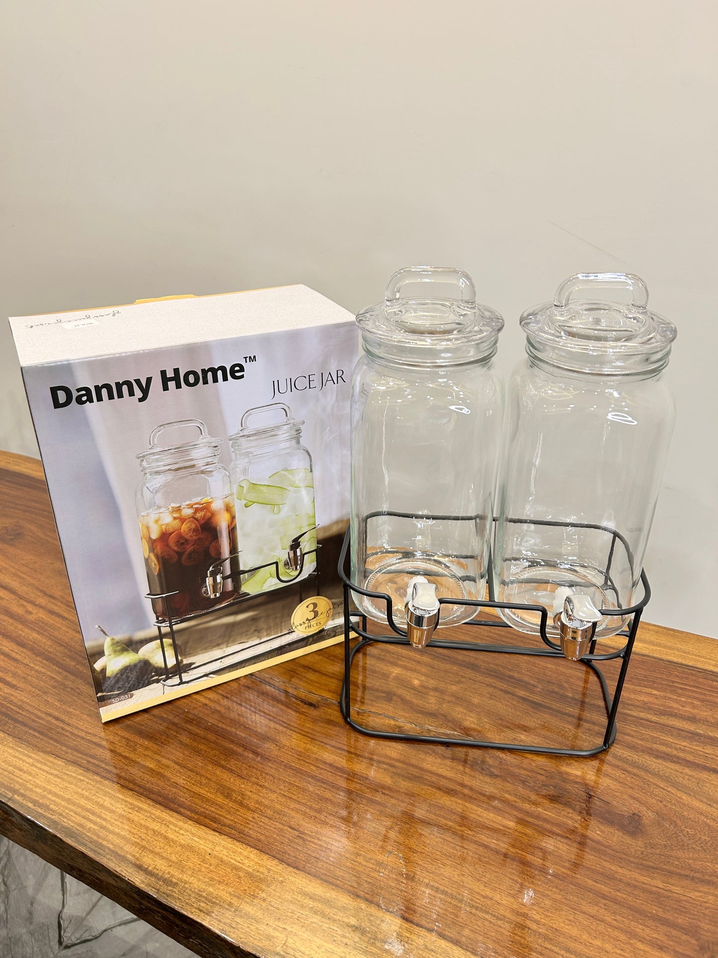 Danny Home Glass Beverage Dispenser 2Pcs