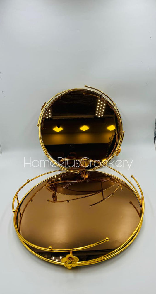 Vanity Glass Tray Set 2-Pcs