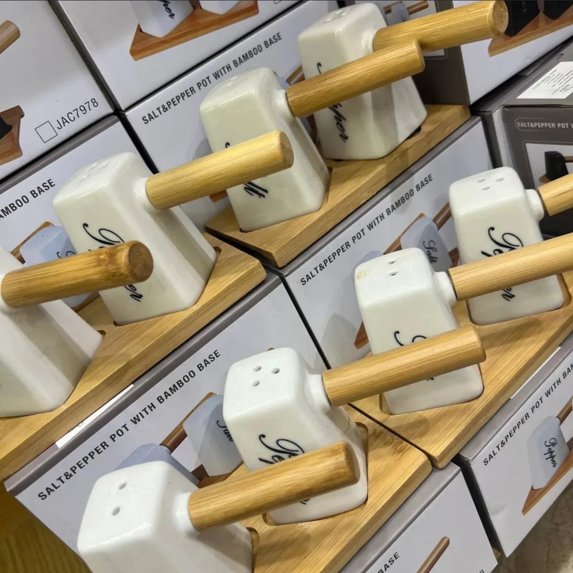 Hammer Shape Porcelain Salt & Pepper Shakers