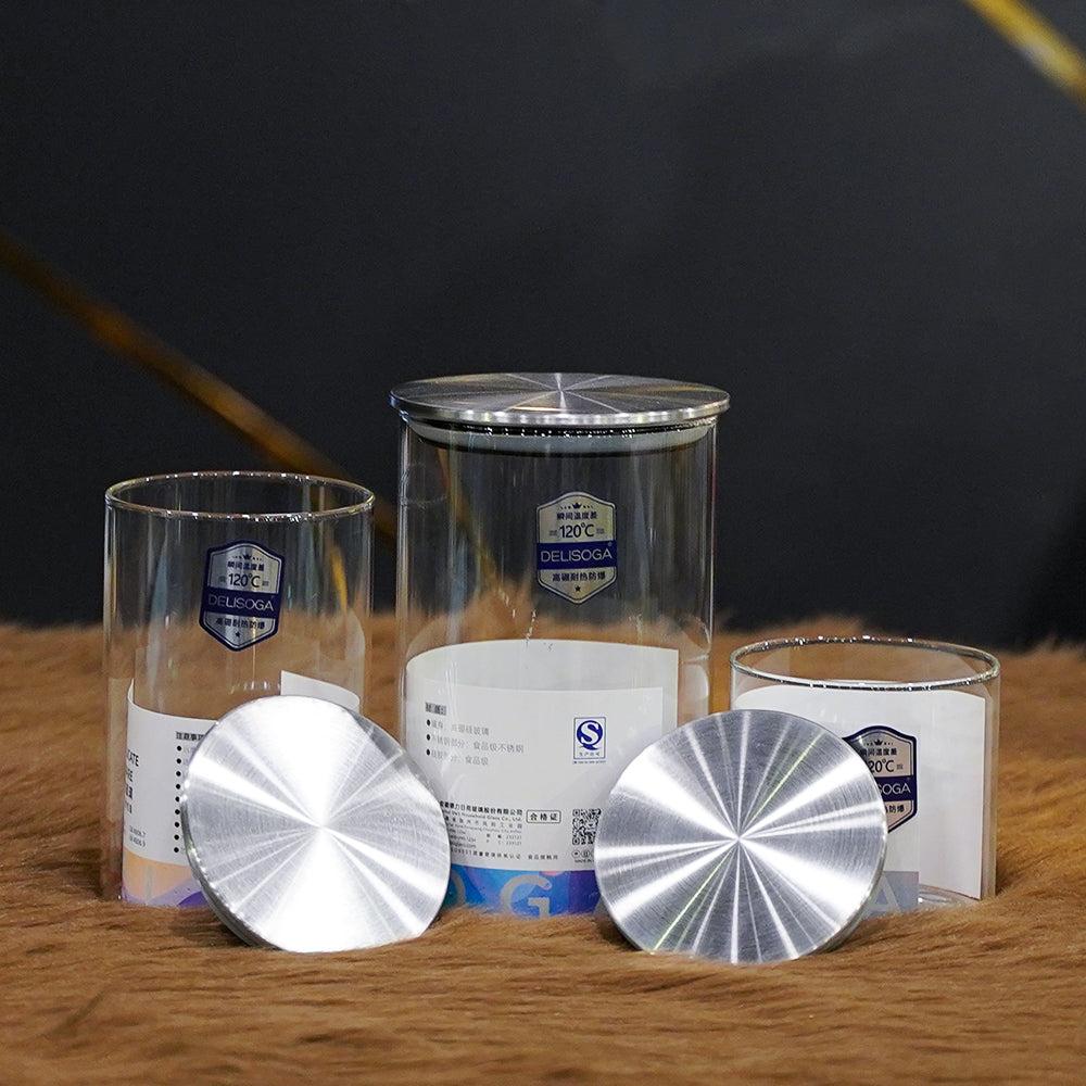 Glass Jar With Steel Lid Jar