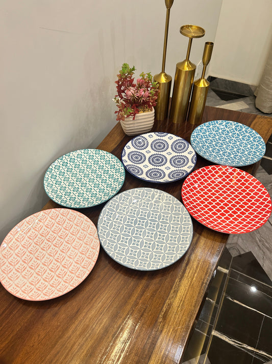 Danny Home Multicolour Series Quarter Plate (6Pcs)