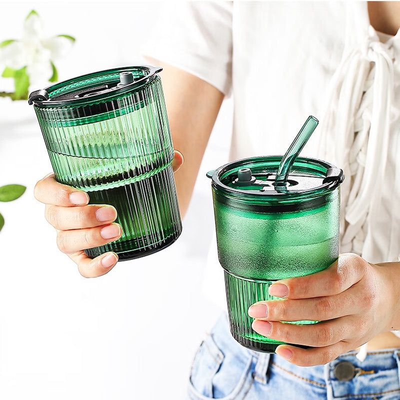 Elegant Green Glass Tumbler