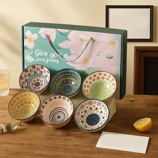 Exquisite Porcelain Bowl Set (6 pcs) – Microwave Safe
