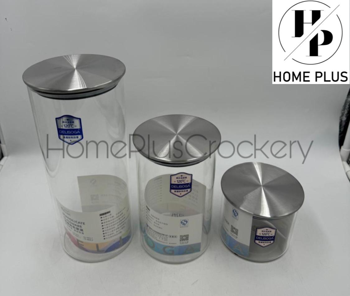 Glass Jar With Steel Lid Jar