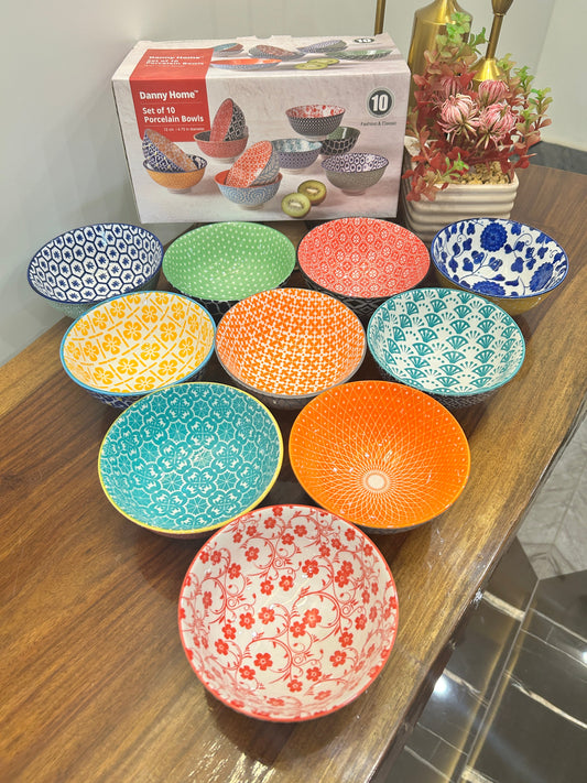 Danny Home Porcelain Bowls (10Pcs)