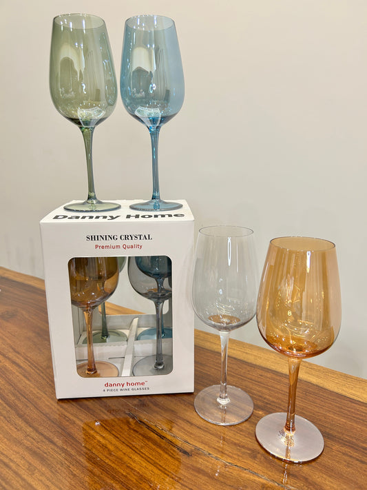 Danny Home Multicolour Wine Glass 4Pcs (450ml)