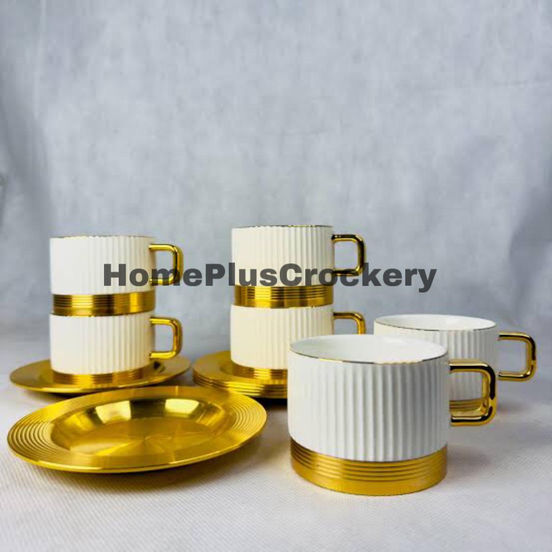 Ceramic Made Metal Base Cup and Saucer