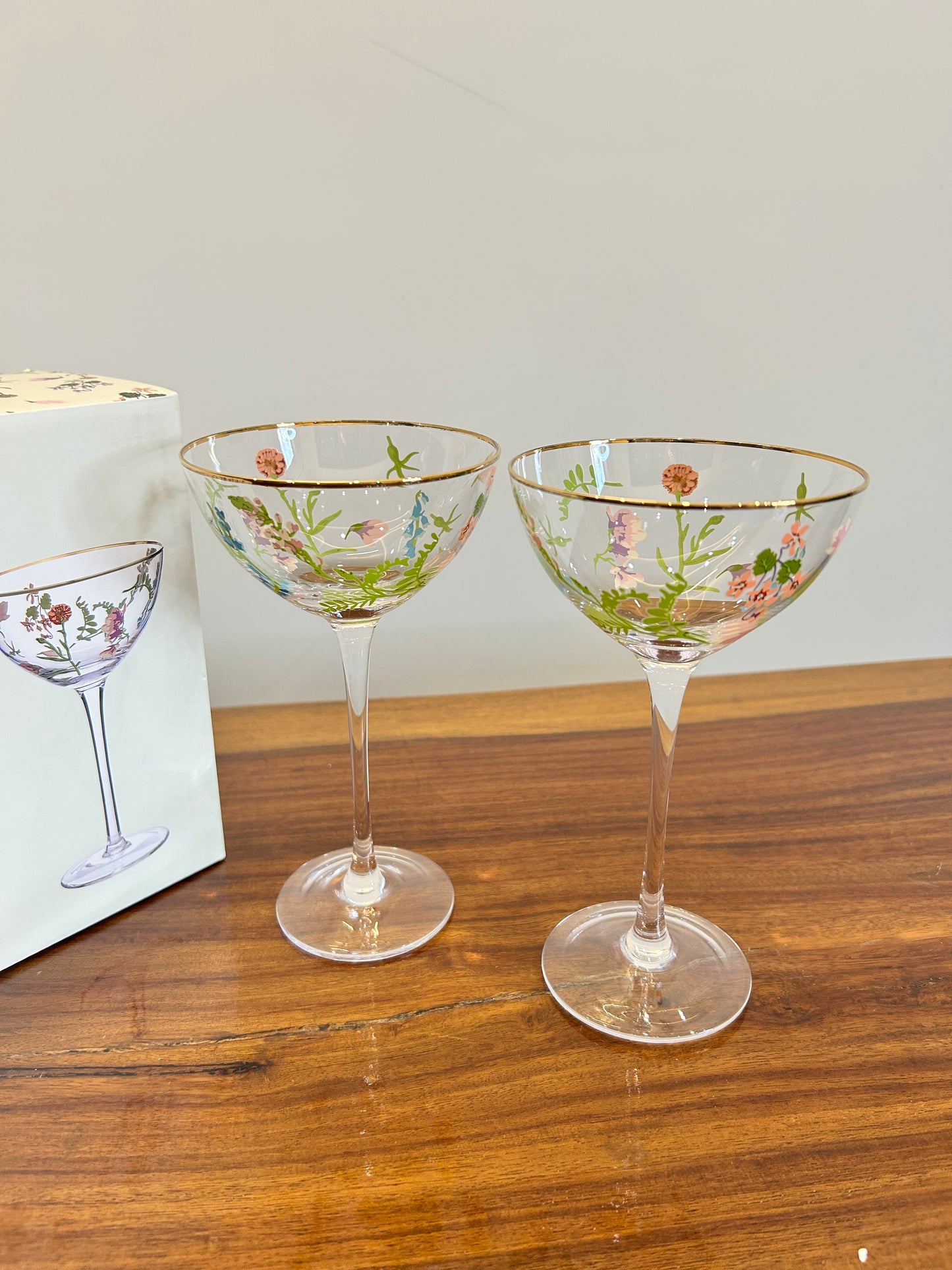 Danny Home Flower Coupe Glass 2Pcs