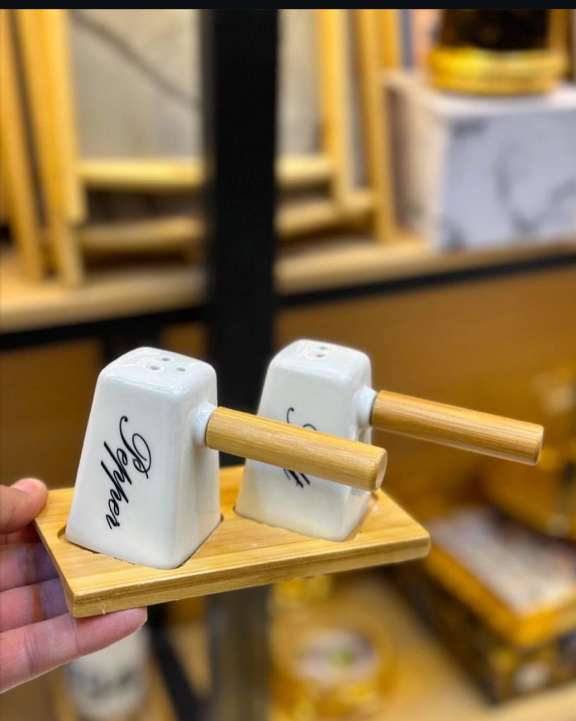 Hammer Shape Porcelain Salt & Pepper Shakers