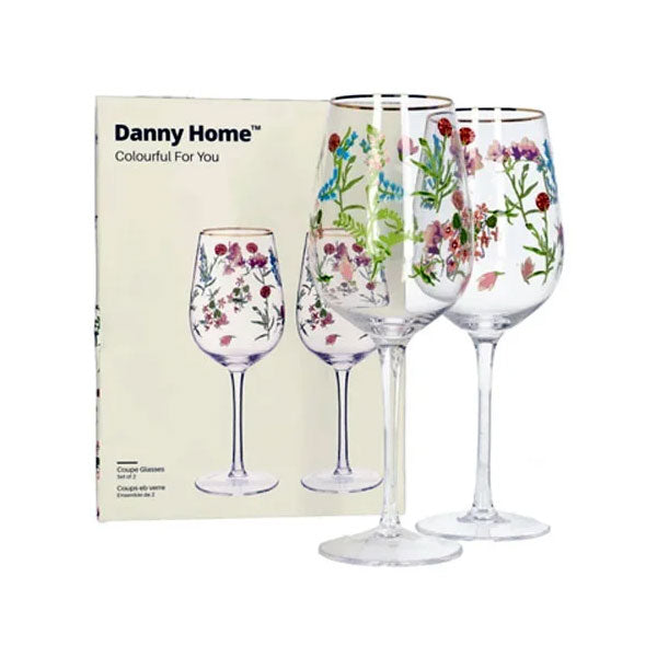 Danny Home Flower Wine Glass 2Pcs