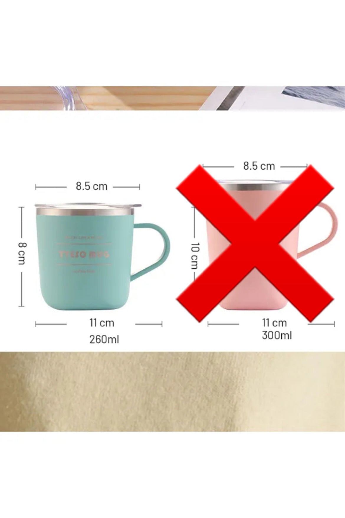 Tyeso Stainless Steel Travel Mug 260ml