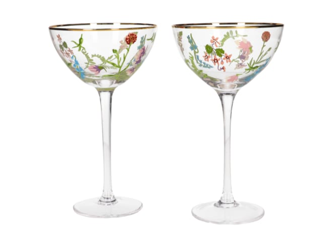 Danny Home Flower Coupe Glass 2Pcs