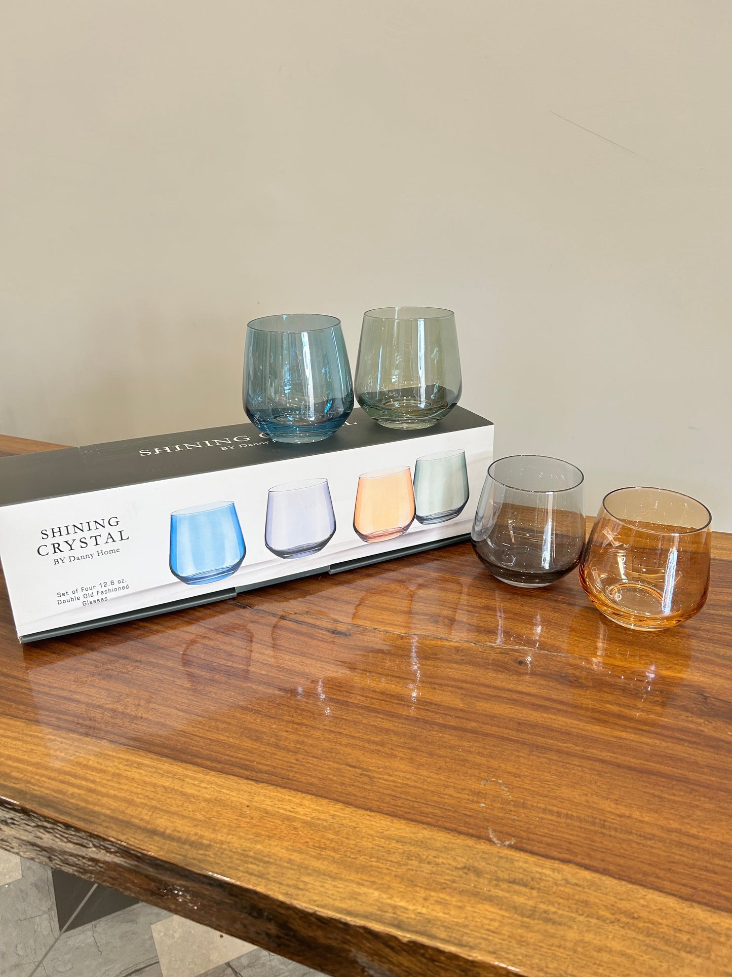 Danny Home Multicolour Glass 4Pcs (360ml)