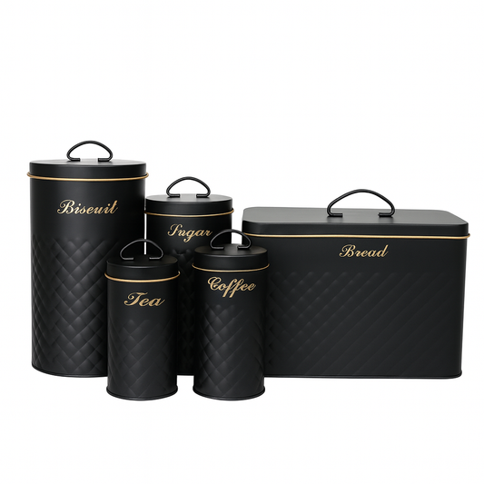 5 Pcs Metal Kitchen Jar Set