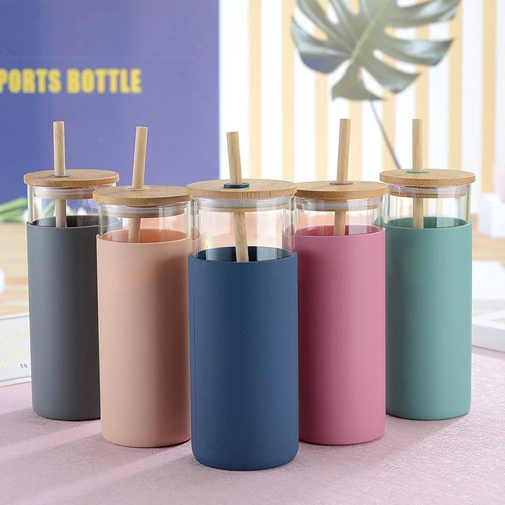 Coffee Glass with Leather 480ml