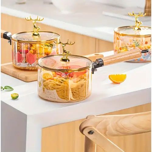 Fireproof Pot with Wooden Handle