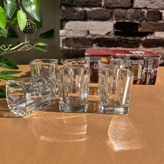 Heaven Mini Glass Set – 6-Piece Zam Zam Glasses for Decor & Candle Making Square - Heaven of homes - Sale Pakistan