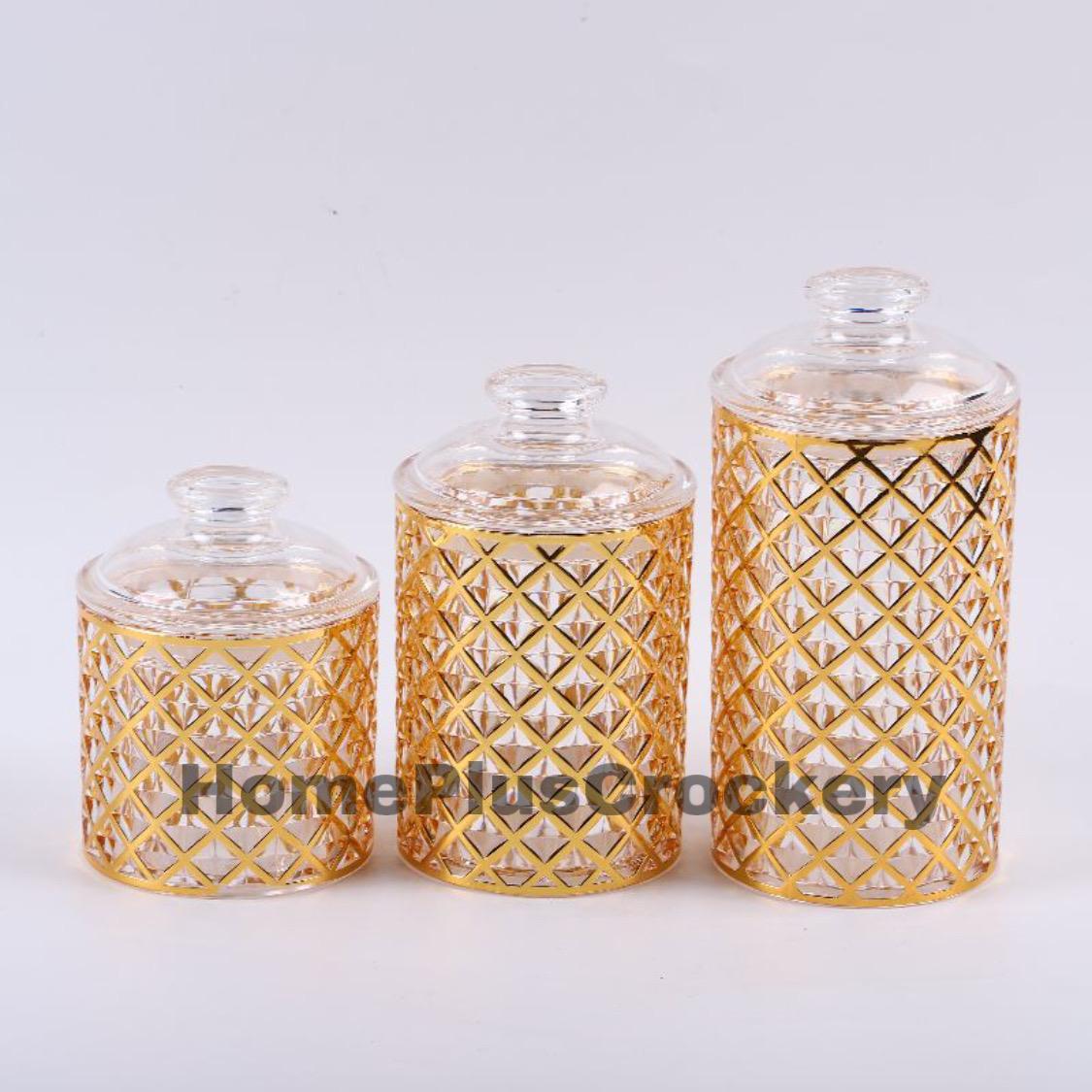 3-Piece Acrylic Jar Set-Diamond