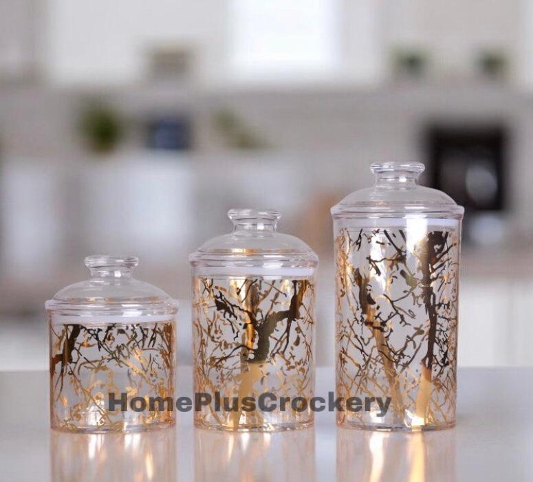 3-Piece Acrylic Jar Set-Texture