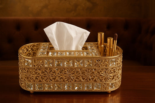 Metal Mirrored Tray Tissue Box