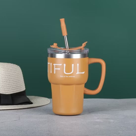 600ml Coffee Tumbler with lid and Straw