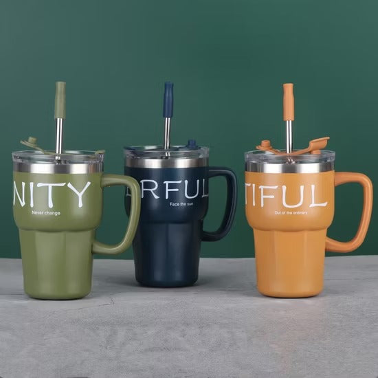 600ml Coffee Tumbler with lid and Straw