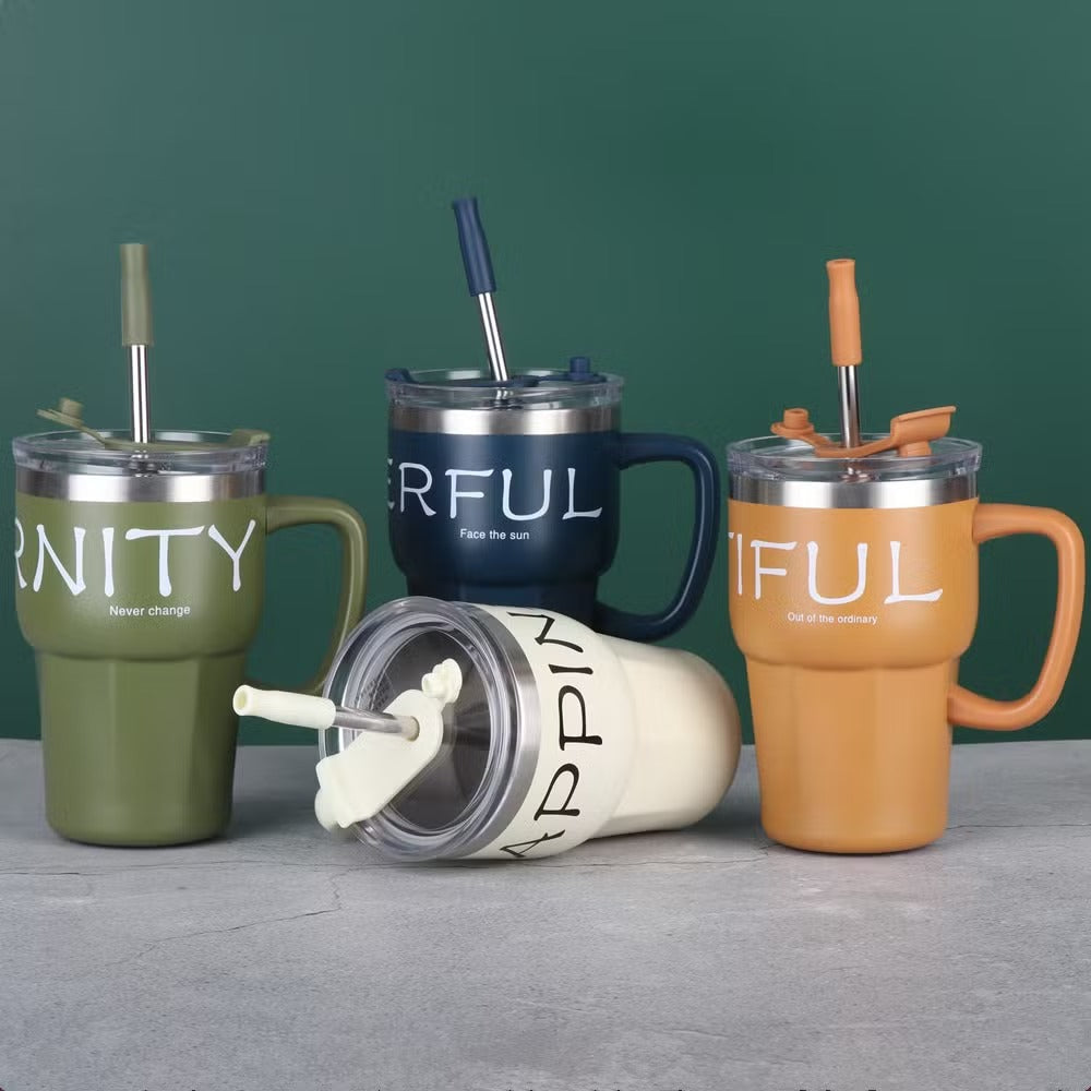 600ml Coffee Tumbler with lid and Straw