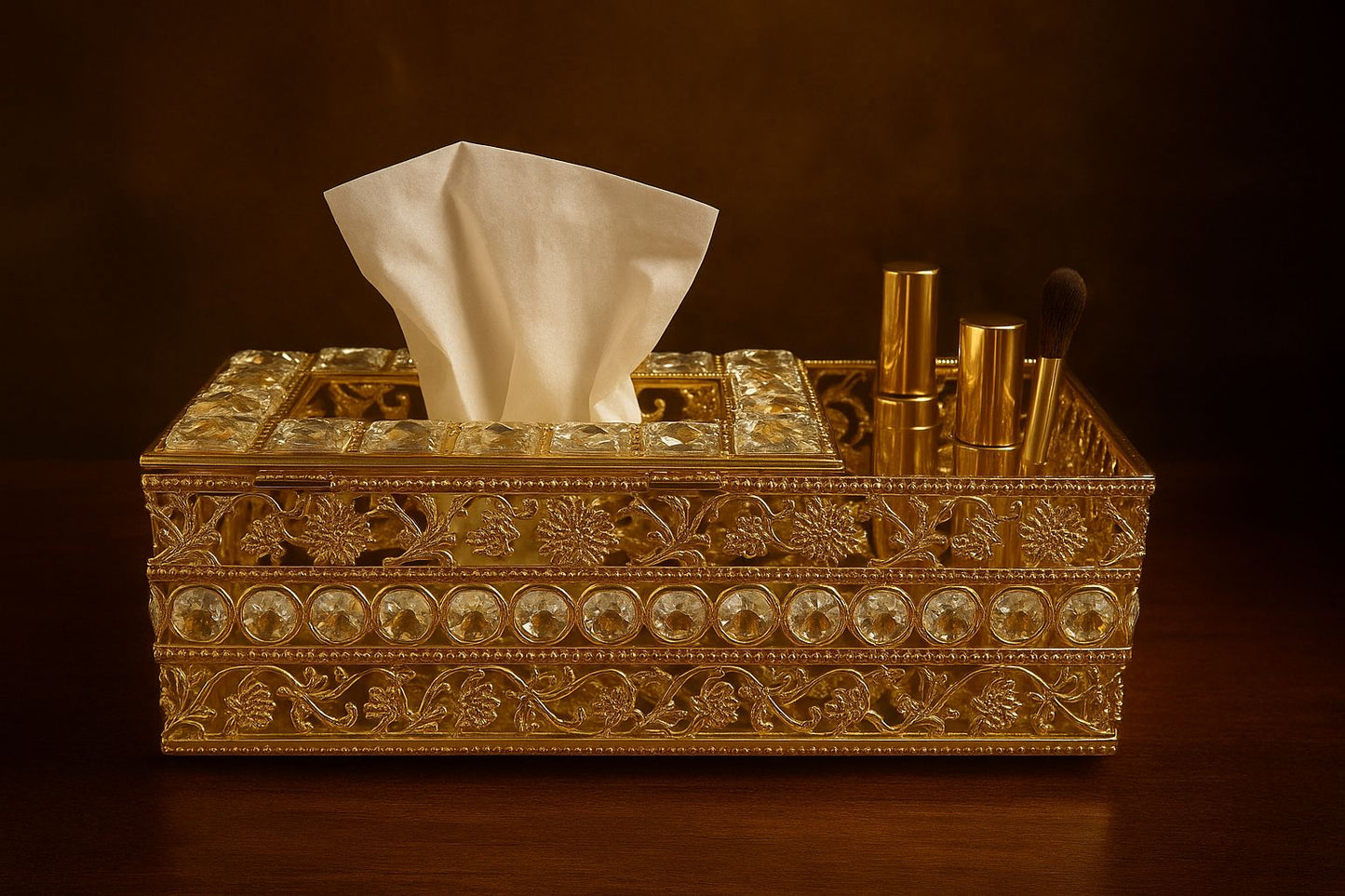 Metal Mirrored Tray Tissue Box