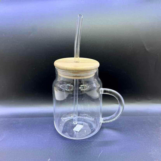 Glass Sipper with Wooden Lid