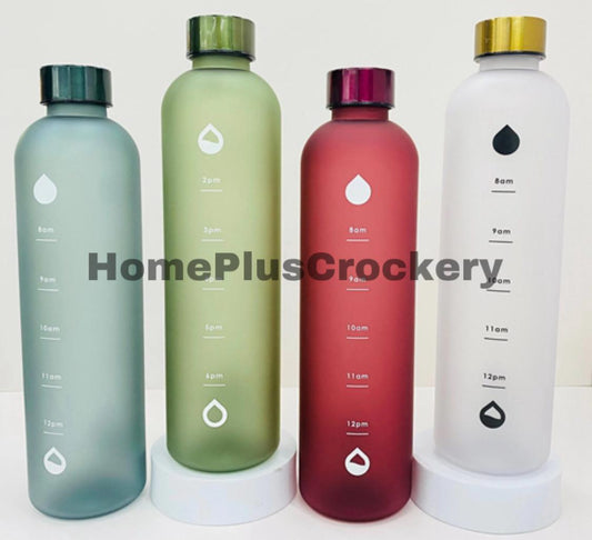 Plastic Bottle with Metal Lid and Time Marker