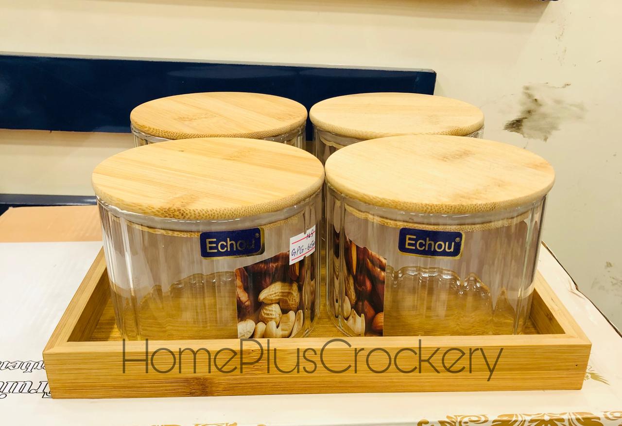 Round Glass Dry Fruit Jar Set