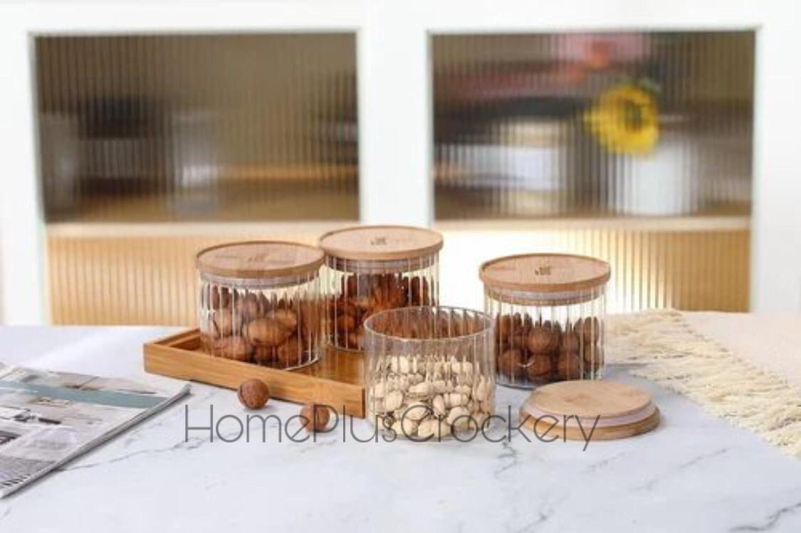 Round Glass Dry Fruit Jar Set