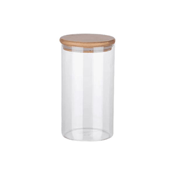 ECHOU GLASSWARE WOOD LID JAR 1050ML - Nazar Jan's Supermarket