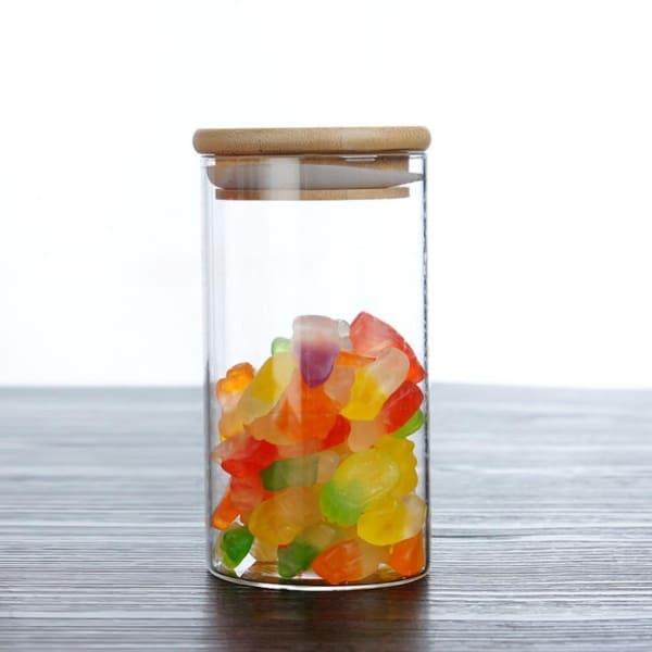 ECHOU GLASSWARE WOOD LID JAR 1050ML - Nazar Jan's Supermarket