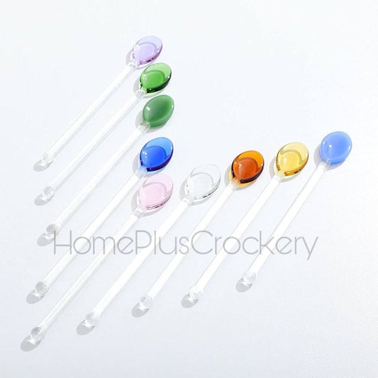Glass Colorful Spoons-Pack of 6