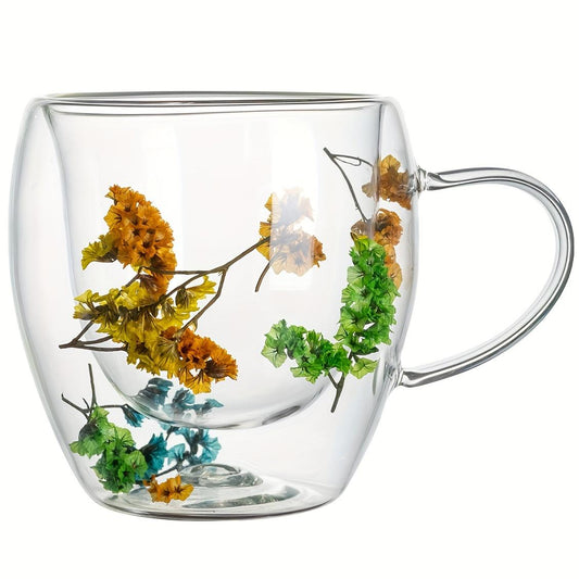 Double Wall Flower Mug 250ml(Mix Designs)