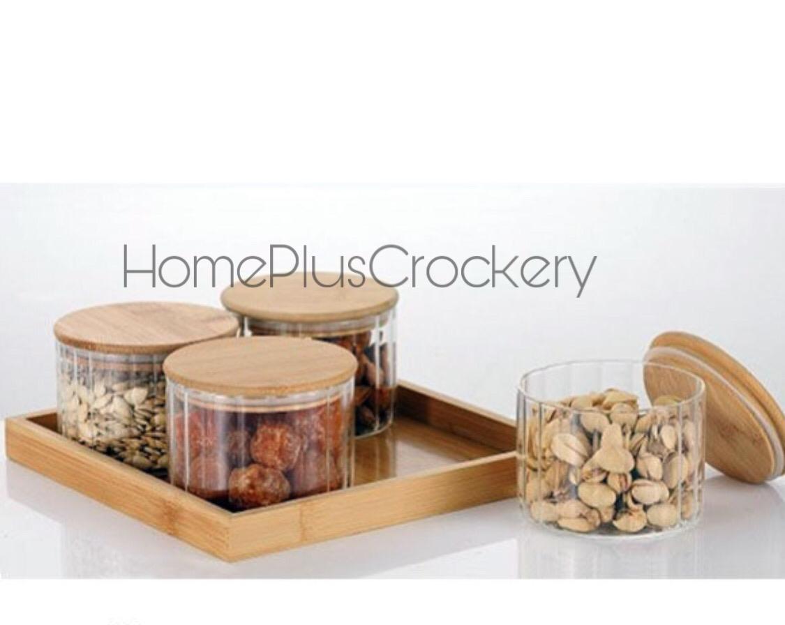 Round Glass Dry Fruit Jar Set