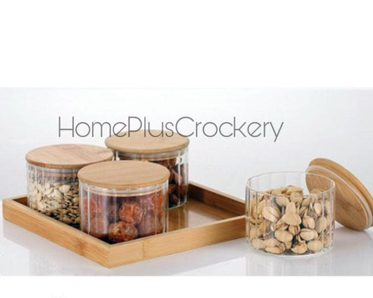 Round Glass Dry Fruit Jar Set