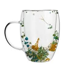 Double Wall Flower Mug 250ml(Mix Designs)