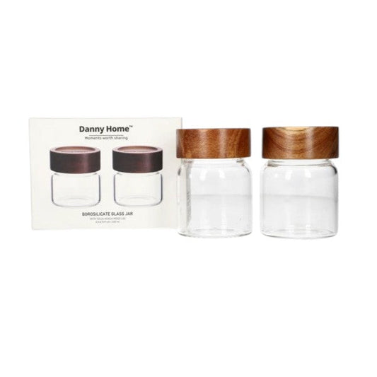 Glass Storage Jar 340ml  2Pcs Set-1966-98