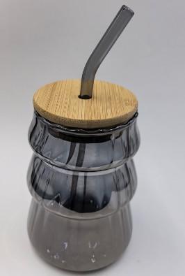 Glass Sipper 450ML – Premium Drinking Glass with Lid & Straw